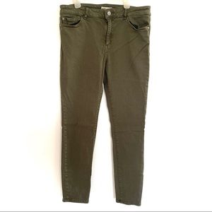 Warp + Weft Womens JFK Green Skinny Jeans Sz 31